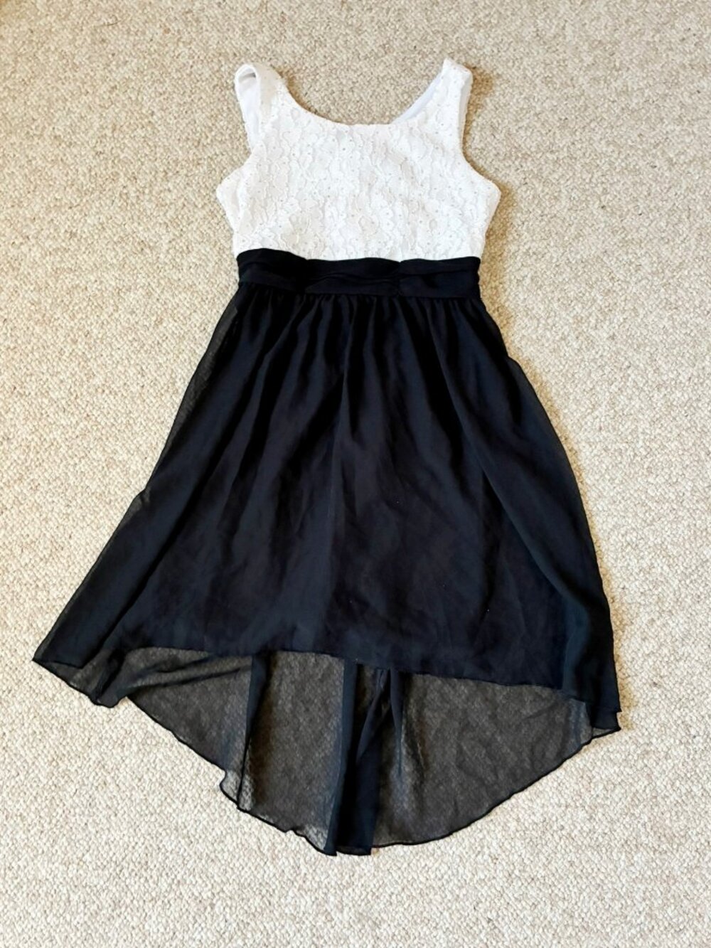 Speechless Girls Black White Formal Party Dress Lace Top Sparkly Stones Girls 8